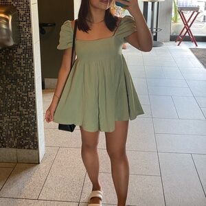 Princess Polly Lorna Romper Sage Green